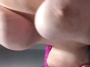 Nasty BBW Slut Sucking Giant Pink Dildo College Student