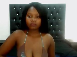 Sexy Ebony Girl Shows nice tits