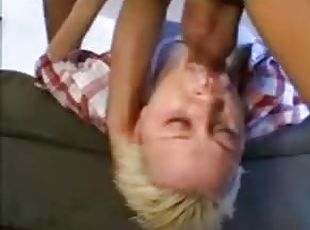 Tomboy gets her face fucked by a big cock