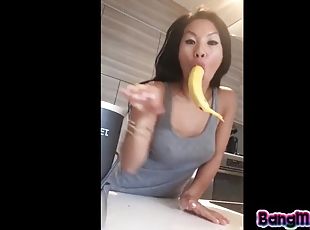 asiático, teta-grande, masturbação, orgasmo, amador, babes, mulher-madura, excitante, sozinho, banana