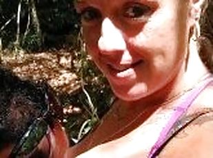 Cute girl flashes her tits in public on spring break so I start sucking on them and we got caught