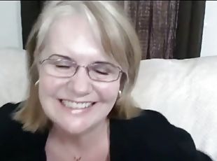 óculos, avózinha, mulher-madura, bochechuda, loira, webcam