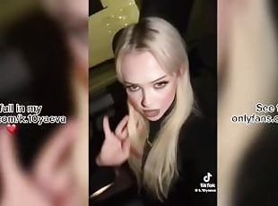 Sexy Russian bitch smokes in the car and gets fucked hard and gives a blowjob