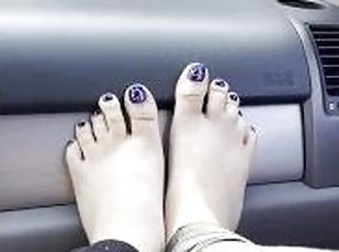 Stinky car dashboard feet with some spicy audio! Full video on my OF