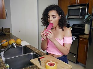Ella Cruz adores stranger's cum on her face after a blowjob and sex