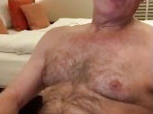 Intense edging, jerk-off and naked cumshot in the hotel room