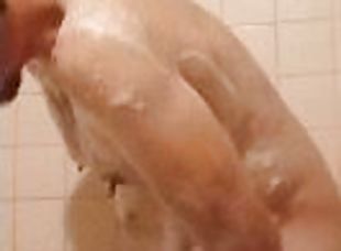bañando, amateur, polla-enorme, gay, ducha, a-solas, realidad, polla