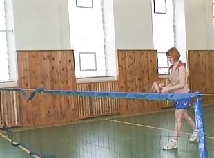 Gym coach gives his teen redhead student a hardcore fucking