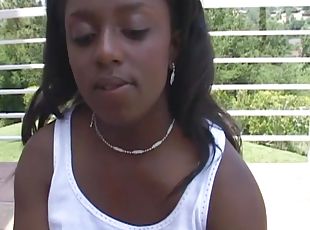 Ebony With Natural Tits Giving Her Guy A Superb Titjob