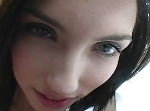 Solo Model Teen With Long Hair Smiling In A Close Up Shoot