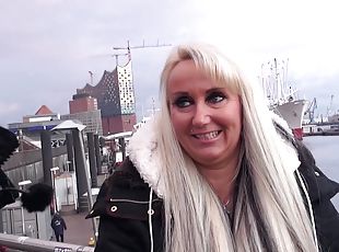 German chubby blonde housewife pick up on stree