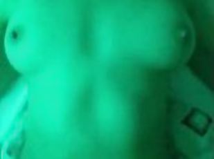 sensual sex in blue light and a real orgasm