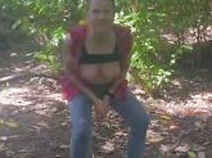 Stepmom flashes and has fun with strangers outdoors