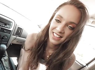 Uma Jolie In Gives Her Stepdad A Blowjob In The Car