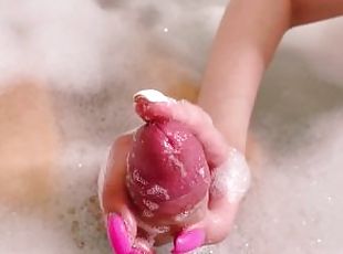 Hot Latin Stepsister Jerks Off Stepbrother in a Bubble Bath - Booty Mary 4k
