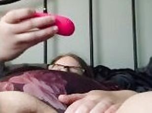 masturbation, orgasme, amateur, jouet, belle-femme-ronde, point-de-vue, ejaculation, solo