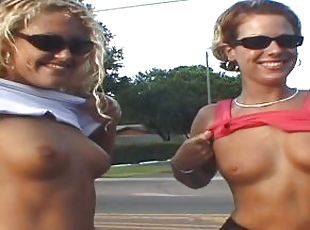 Two Hot Tanned Florida Girls Getting Naked In Public