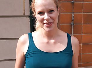German blonde Skinny Slut try Real Blind date and fuck