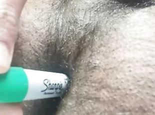 Close up to my asshole getting fucked by Sharpie